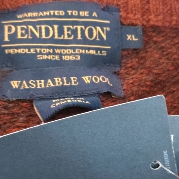 Pendleton 100% Washable Shetland Wool Full Zip Jacket size XL - Picture 5 of 7
